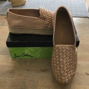 Sam Edelman platform espadrille rose gold